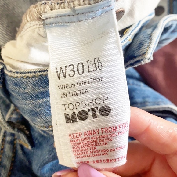 Top Shop Moto Distressed Button Fly Skinny Jeans - Picture 8 of 10